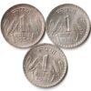 3 Coins Set of One Rupee 1976-1981 Copper-Nickel Coins of Republic India Coinage
