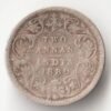 Extremely Rare Two Anna 1880 Silver Coin of Victoria Empress British India Coinage