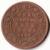 One Quarter Anna1890 Copper Coin Of Empress Victoria British India Coinage