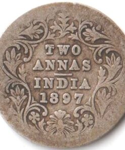 Two Anna 1897 Victoria Empress Silver Coin of British India Coinage