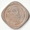 Rare Two Anna 1947 Copper-Nickel Coin of George VI British India Coinage