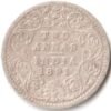 Two Anna 1891 Victoria Empress Silver Coin of British India Coinage