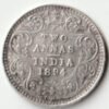 Rare Two Anna 1894 Silver British India Coin Victoria Empress in Very Good Grade