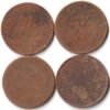 4 Coins Set of Half Anna 1862 Copper Coin of Queen Victoria British India Coinage