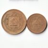 Rare Combo Set Of Nepal One and Two Rupees 2006 and 2009  Brass Plated Steel Coins of King Gyanendra Bir Bikram Shah Federal Republic Nepal