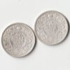 Combo Set of 1/4 Rupee 1918 and 1936 Calcutta Mint Silver Coin of King George V British India Coinage