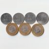 7 Coins Set of Two and Ten Rupees Different Dates Aluminium, Bimetallic Coins Set of Republic India Coinage