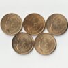 5 Coins Set of Five Rupees 2020 Rain Drop Nickel Brass Coins of Republic India Coinage