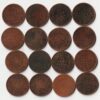 Rare 16 Coins Set of 1/12 Anna 1862 to 1901 Copper Coins of Victoria Queen British India Coinage