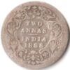 Two Anna 1888 Silver Coin of Victoria Empress British India Coinage