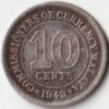 Malaya Ten Cents 1949 Copper-Nickel Coins of George VI Collectible Coins of Malaysia