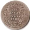 Two Anna 1883 Silver Coin of Vicoria Empress British India Coinage