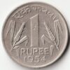 One Rupee 1954 Rare Republic India Coin Bombay Mint Very Good Condition Coin-Same Coin Given