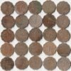 25 Coins Set of One Anna 1930-1946 Different Mints Copper-Nickel Coins of King George VI and George V British India Coinage