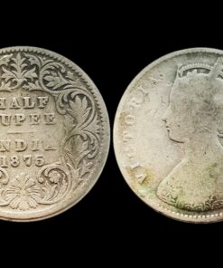 Super Duper Rare Half Rupee 1875 Calcutta Mint of victoria Queen Collectible Grade Coin at Lowest Price Deal