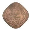 2 Anna 1943 of George Vi British India Nickel Brass Coin #NH745
