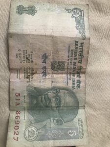 5 rupee 2010 signed by D. subbarao