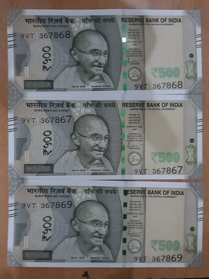 786 Note: 500 INR (10 nos. ) & 100 INR (1 nos.) – Collection Yatra