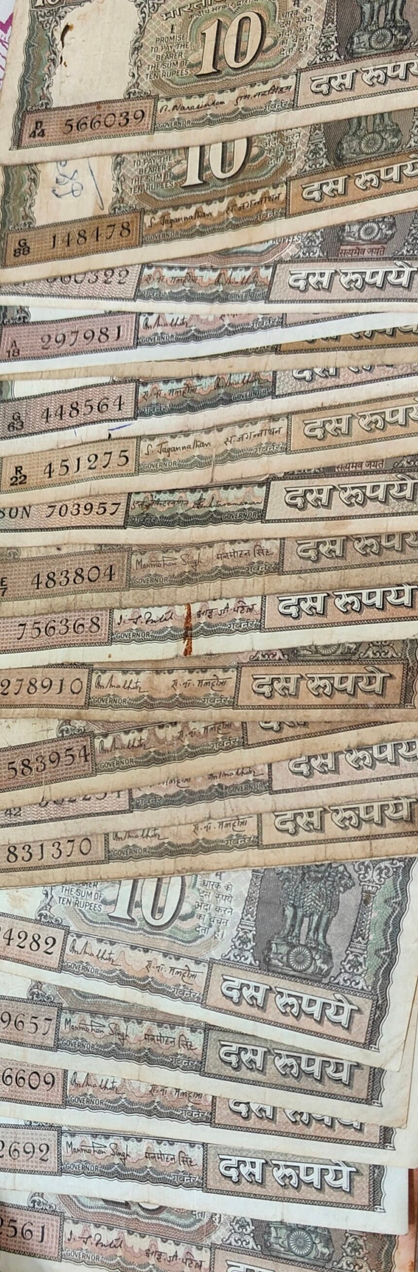 Used Note 10 rupee used note black boat mixed condition 25 notes – Collection Yatra