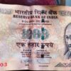 Banned 1000 Note of Indian Currency