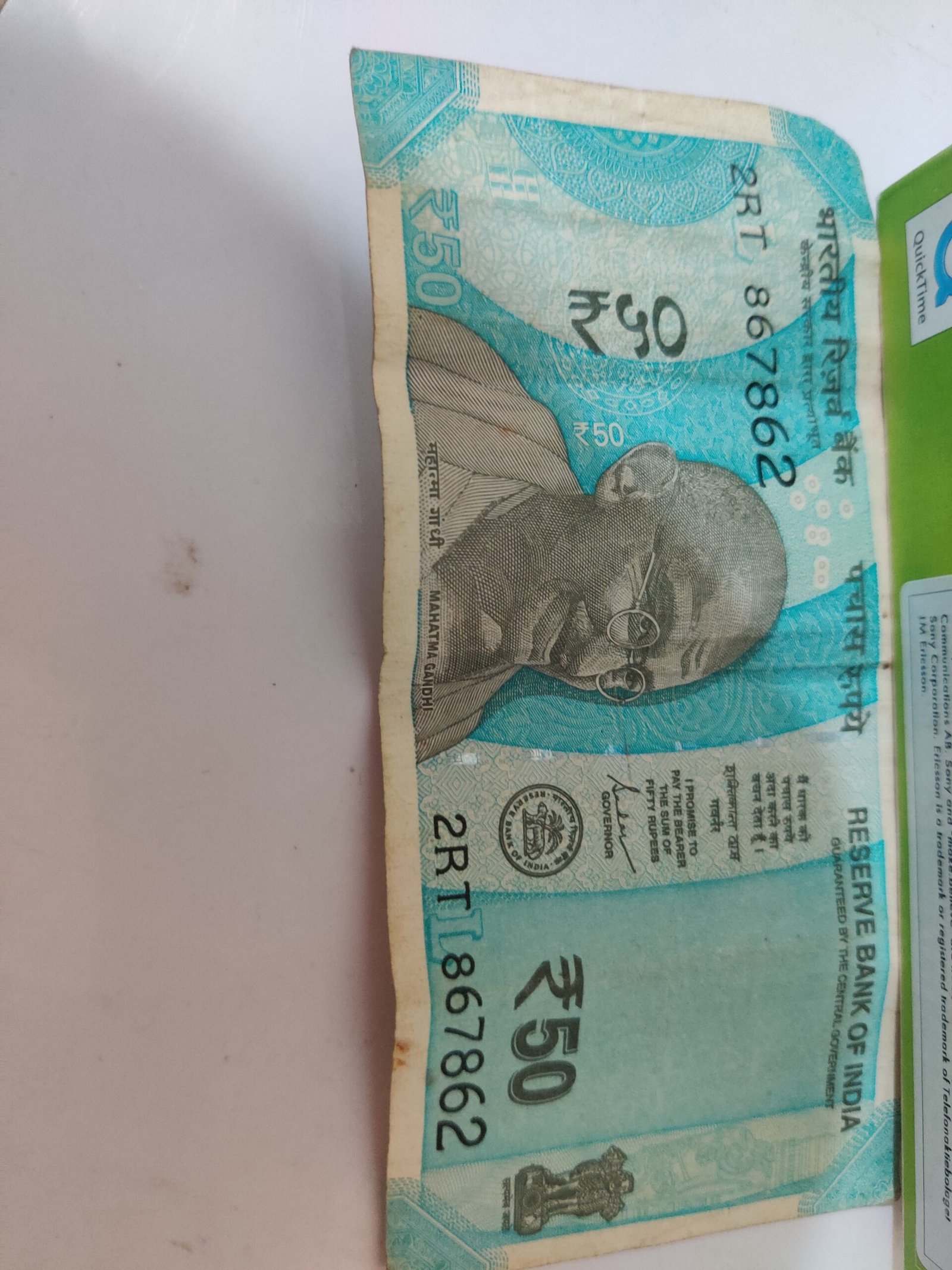 786 50 rupees note