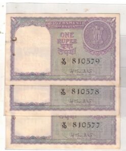 A-5 1 RS (3 NOTE ) 1951 H M PATEL S NO 810577-578-579 UNC