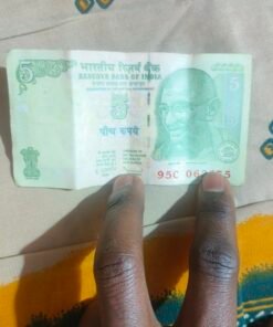 5 rupee Indian old note tactor