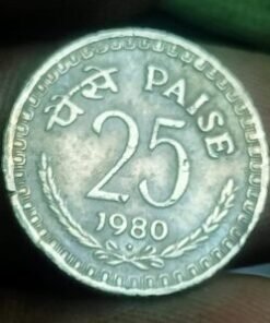 india 25 Paise Copper Nickel 1980 bombay Mint Coin 7808669948