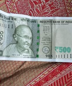 500 HUNDRED RUPEES NOTE WITH SERIAL NUMBER 9RK 111111