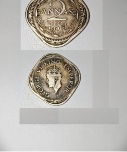 2 ANNAS 1947 WITH GEORGE 6 KING EMPEROR