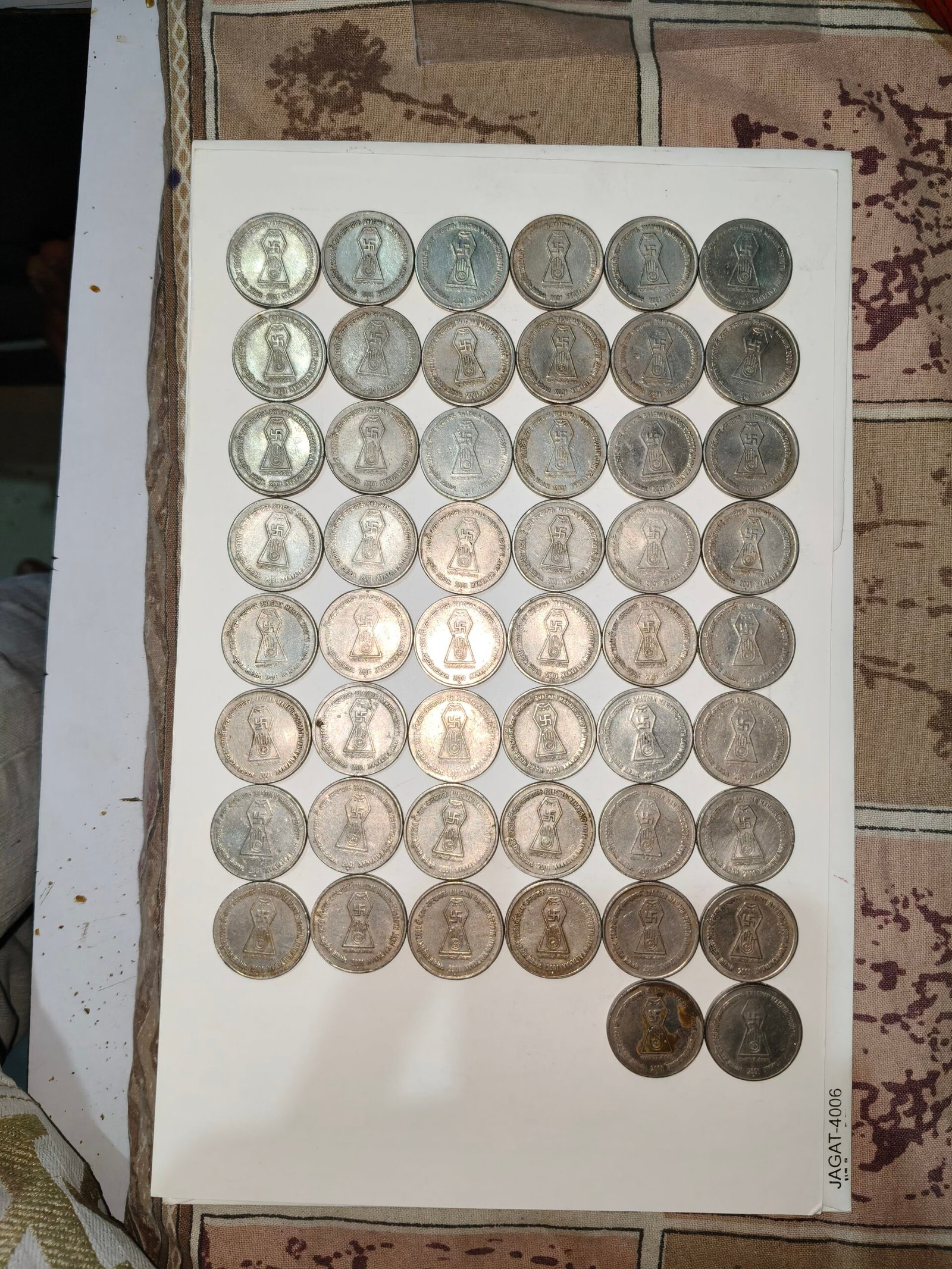 ₹5rs coin jain Dharm, 2001 noida and bombey mint ,(pcs50 )
