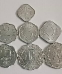 India Set of 7 Coins 1 paisa to 20 paisa all Unc
