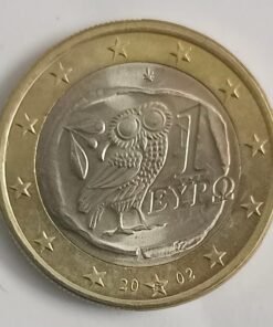 Greece 1 Euro 2002 Unc bimetallic world coin Finland mint S Anthens Owl