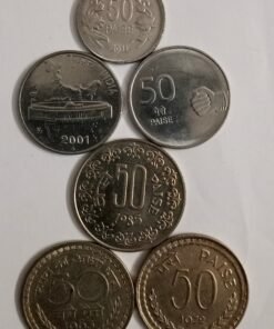 Republic India Set of 6 Coins 50 paise set steel unc coppernickel xf to unc condition