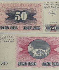 BOSNIA & HERZEGOVINA 50 DINARA - UNC & MINT CONDITION (1992)