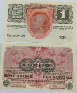 AUSTRIA - GERMAN - 1 KRONE - UNC & MINT CONDITION (1916)