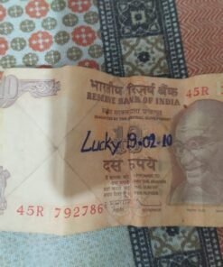 Genuine ₹10 Indian note with unique serial number 792786 (contains the lucky 786 sequence). Great for collectors. Serious buyers only.
