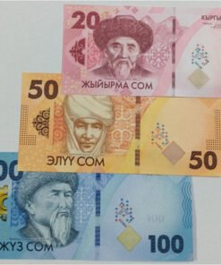 KRYGYZSTAN - 3 x DIFFERENT NOTES SET - UNC & MINT CONDITION