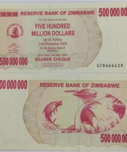 ZIMBABWE - 500 MILLION DOLLAR - UNC & MINT CONDITION (2008)