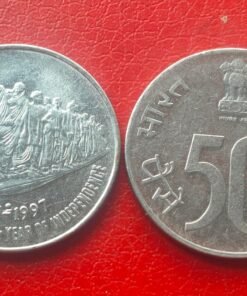1997 Commemorative issue 50th Year of Independence (स्वतंत्रता का 50 वाँ वर्ष :) Noida mint 50 paise coin