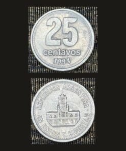 Argentina 25 Centavos Coin 1994 Buenos Aires Cabildo Historic Landmark Cupronickel RARE