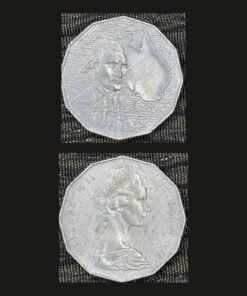 Australia 50 Cents Coin 1970 200th Anniversary Captain James Cook Voyage Bicentenary Cupronickel RARE