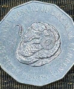 Australia 50 Cents Commemorative Coin (25th Anniversary of Decimal Currency 1991) Queen Elizabeth II