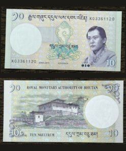 Bhutan 10 Ngultrum Banknote 2019 King Jigme Singye Wangchuck Paro Dzong UNC