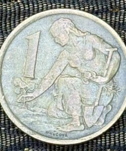 Czechoslovakia 1 Koruna (Woman Planting Linden) Coin