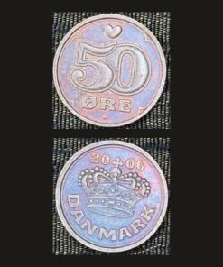 Denmark 50 Ore Coin 2006 Royal Crown Crowned Monarchy Bronze Plated RARE