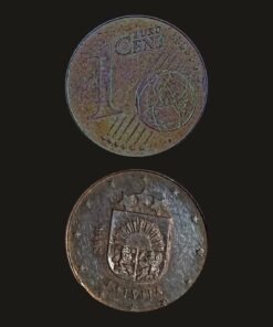 Latvia Euro 1 Cent Coin Coat of Arms Copper-Plated Steel