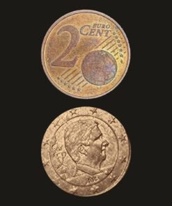 Belgium Euro 2 Cents Coin King of Belgium Portrait Copper-Plated Steel
