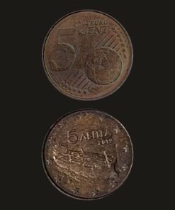 Greece Euro 5 Cents Coin Modern Tanker Ship Copper-Plated Steel