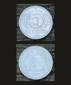 East Germany 5 Pfennig Coin 1968 GDR DDR Coat of Arms Hammer and Compass Aluminium